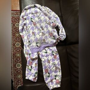 Cozy Purple Cartoon Print Women's Pajama Set